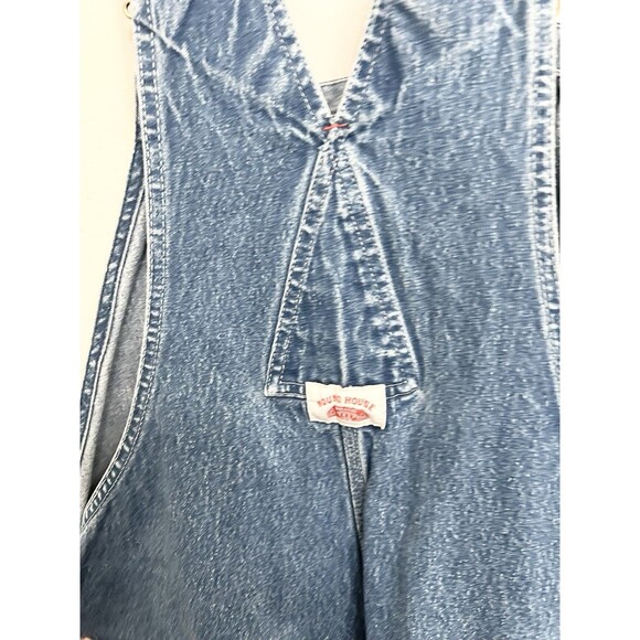 Vtg ROUND HOUSE Men's Denim Bib Carpenter Overalls Blue 44x29 Straight Leg USA - Picture 4 of 10